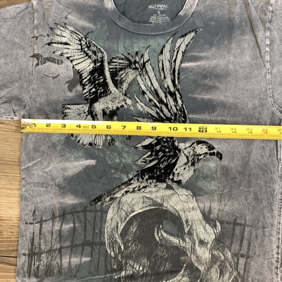 Tony Hawk T-Shirt Gray Felt Eagle Graphic Hawk Skater Men S Small Vintage Top - Picture 3 of 7